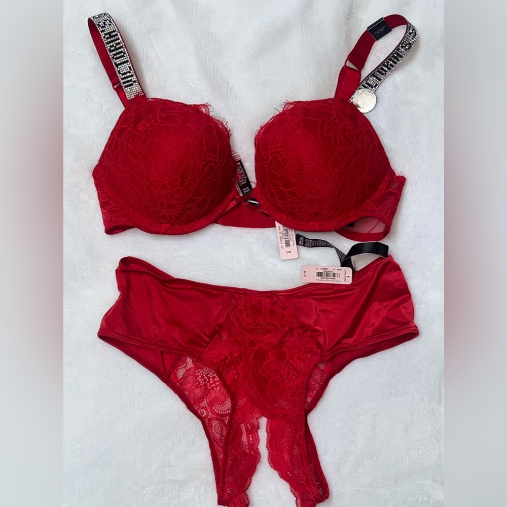 Sexy Victoria secret Bra & Panty Set bombshell crotchless